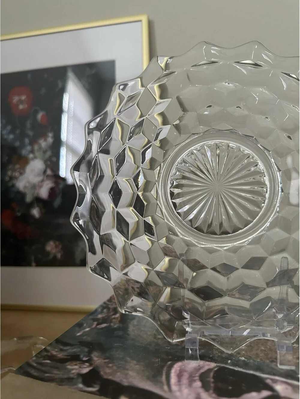 Vintage Fostoria American Clear Salad Plate Block Cube Pattern 7